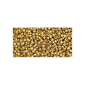 5 grammo Perle di semi di rocailles TOHO, Finitura permanente Starlight zincata (# PF557) 15/0 (1.5 mm) (Rocailles TOHO seed beads Permanent Finish Galvanized Starlight (#pf557))