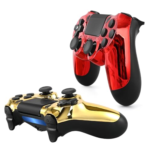 JINWAVA PS4 Controller 2 PACK Compatible with PS4/Slim/Pro/PC, Wireless Controller with Dual Vibration/3.5mm Audio Jack/1000mAh Battery/Multi Touch Pad (Gold+Red) - Thumbnail 3