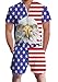 Goodstoworld USA Overalls for Men Summer American Flag Animal Bird Romper Short Sleeve 7Th July Shorts Beach Outfit Patriotic Gay Jumpsuit Clothes L