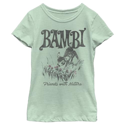 Image of Girl's Bambi Friends with Nature Artistic Sketch T-Shirt