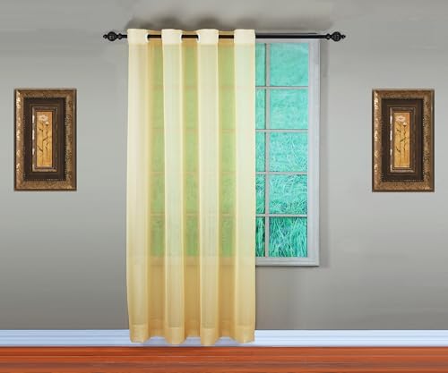 Image of Today's Curtain, Emelia Grommet Sheer Panel 84 inch Gold, 59 inch W x 84 inch L