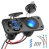 Matériau en alliage d'aluminium et voltmètre : le chargeur USB C 12 V pour voiture est fabriqué en alliage d'aluminium avancé, qui est anti-rayures, offre une bonne dissipation thermique et ne surchauffe pas à des températures élevées, ce qui est plus sûr que le modèle traditionnel en plastique. Équipé d'un voltmètre LED bleu qui surveille automatiquement la batterie et le système électrique de votre voiture, il vous permet de connaître l'état de votre batterie pendant que vous conduisez.