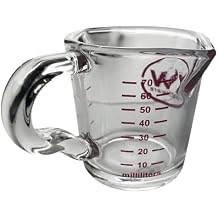 إبريق زجاجي من Rattleware سعة 3 أونصة مع مقبض وعلامة حجم وردية - كوب قياس باريستا أصلي مع تدرجات ML وOZ - إسبرسو سريع متين لصب اللقطات والقهوة