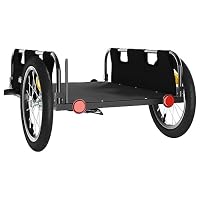 Fahrradanhänger, Transportanhänger, Fahrradanhänger, 126 x 63 x 36 cm, schwarz, Oxford-Stoff und Eisen – Ansicht 7