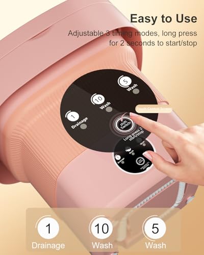 Image of Portable Washing Machine, 9L Mini Laundry Washer with 3 Modes Cleaning for Underwear, Baby Clothes, Sock, Small Delicates. Foldable Washer and Dryer Combo for Apartment, Home,Hotel, Camping,RV(Orange)
