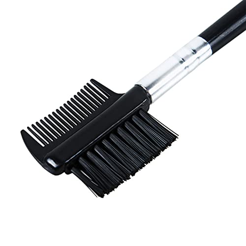 1 Wimpernkämme & Brauenbürstchen,Augenbrauenkamm, Augenbrauenbürste mit Kamm Doppelseiten, Augenbrauenbürstchen,Wimperntrenner Werkzeug für Frauen Make-up Kosmetik -Schwarz