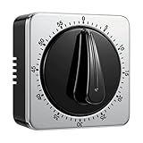 Mechanical Kitchen Timer, Magnetic Manual Countdown Timer with Loud Ring, Stainless Steel, No Battery Needed, Easy to Use for Cooking and Baking