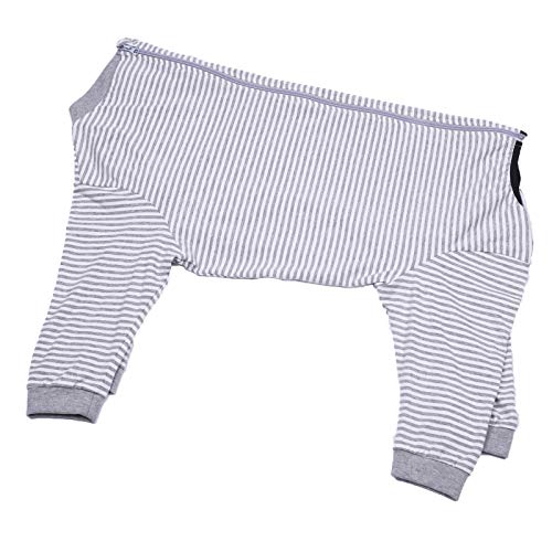 Yeapeeto Einteiler für Hunde, zur Erholung, für große und mittelgroße Hunde, Schlafanzug, Ganzkörper für Haarausfall, Allergien, Anti-Lecken, Wundschutz, Kegel-Alternative (3XL, Grau)