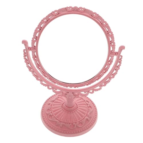 Alipis Espejo de Giratorio Gótico Compacto y Ovalado con Base Estable para Maquillaje y Decoración de Dormitorio Superficie Acrílica de Alta Definición