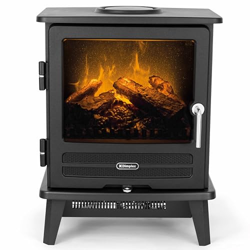 Dimplex Willowbrook Optimyst Water Vapour Electric Stove Fire, Real Flame Effect, Black Fireplace, Log Fuel Bed, 1000W/2000W Fan Heater, Adjustable Thermostat, Remote Control