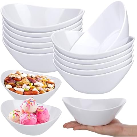 Dingion 12 Pcs Melamine Dessert Bowls Cover