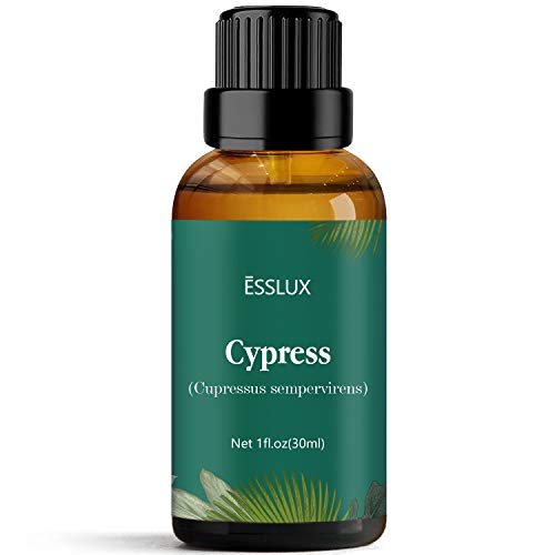 Cypress Essential Oil, ESSLUX Aromatherapy Essential Oils for Diffuser, Massage, Perfume, Incense, 30 ml
