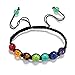 Malltop 7 Color Beads Hand String Bracelet Lava Stones Reiki Chakra Prayer Healing Balance Yoga Bangle (Style B)