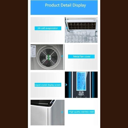 Fabricadora de cubos de hielo, máquina para hacer hielo para uso doméstico o de oficina, con pantalla LCD, modelo compacto nuevo — produce 25 kg de hielo en 24 s miniatura 6