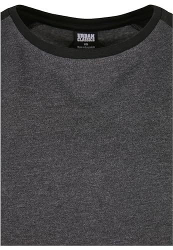 Urban Classics Ladies’ Contrast Raglan Tee Dress Donna Miniabito Nero/Grigio L - 3