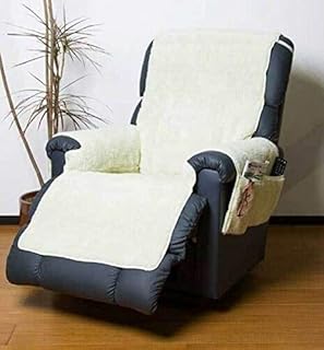 Easylife FLEECE RECLINER CHAIR COVER WITH POCKETS FLEECY PROTECTOR CREAM (5177)