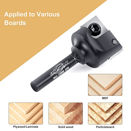 Cnc Spoilboard Surfacing Router Bit, 1/4" Shank 1" Cutting Diameter, Carbide Insert Slab Flattening Router Bits Planing Bit Wood Planer Bit Woodworking Tools By Binstak #TOP5