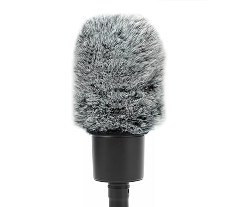 PhantAccy Pop Filter/Windscreen for Audio-Technica AT-2020 AT-2035 AT-2040 AT-2040 AT-2050 AT-2500 AT-4040 Microphones, Furry Mic Cover for Wind and Ambient Noise Reduction (Furry-BlackWhite)