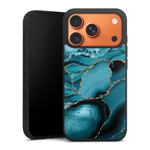 Coque iPhone 17 Pro Max en silicone effet marbre pailleté premium protège avec élégance