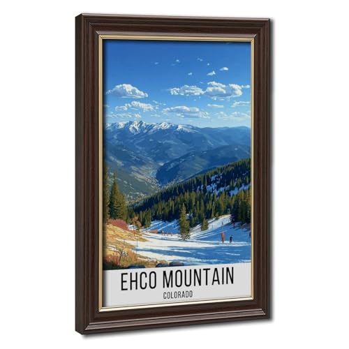 Affiche Echo Mountain Ski Resort en toile pour salon - Poster déco de ski Colorado 30x45cm