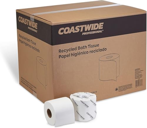 Image of Professional Recycled Toilet Paper, 2-ply, White, 550 Sheets /Roll, 80 Rolls /Carton