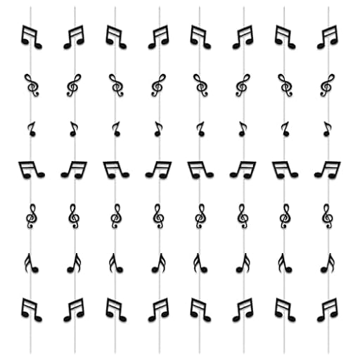 Prasacco 8 adornos de notas musicales, notas musicales, decoración colgante de papel de 115 cm, manta larga, adornos para fiestas temáticas de música, festivales de música, fiestas de cumpleaños | Ya disponible en tu tienda friki favorita! En mundofriki.es!