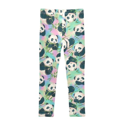 Wusikd Pandas Girls' Leggings Toddler Doodles Kids Yoga Pants Dance Active Tights 4T2