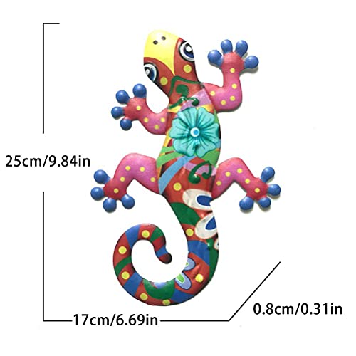 WINBST Decorazione da parete in metallo, geco
