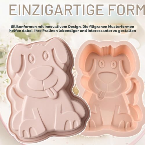 WishesMar Silikonform Form einer Hund Welpen Flexible Backform Antihaft Küche Besondere Silikonbackform Tortenformen Kuchenbackform Silikon Form für Brot, Torte, Cake, Backen, Große Gelee