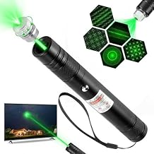 High Power Green Laser Pointer with Removable Star Cap, Long Range Single Pinpoint Mode, Built-in USB Rechargeable Lazer for Astronomy, Hiking, Presentations and Interactive Cat Toy