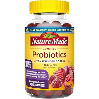 Nature Made Digestive Probiotics Ultra-Strength, Raspberry & Cherry, 42 Gummies (Pack of 2)