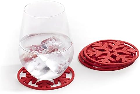 Gift Craft 681864 Christmas Snowflake Coasters, Set of 4, 4 inch, Polyester image 2