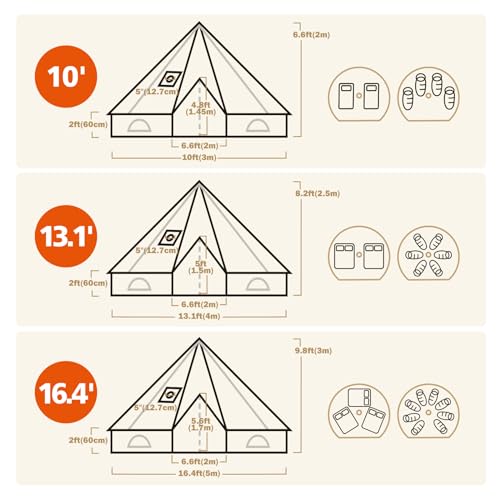 Carpa Bell Canvas 4 Temporadas con Estufa para Camping Familiar miniatura 4