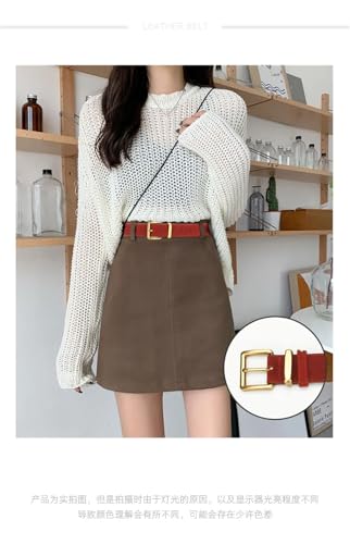 Pin Buckle Belt For Women Simple And All-Match Dress And Jeans Decorative Frosted Belt Leather2