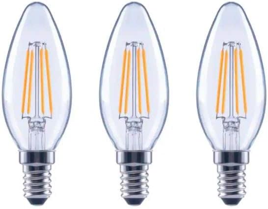 EcoSmart Bulbs 60-Watt Equivalent B11 Dimmable Energy Star Clear Glass Candelabra LED Vintage Edison Light Bulb Soft White (3-Pack)