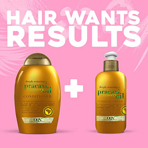 Ogx Deeply Restoring + Pracaxi Recovery Oil Antifrizz Conditioner With Murumuru Butter To Intensely Hydrate Curly Wavy Hair Sulfatefree Surfactants For Colortreated Hair, 13 Fl Oz #TOP3