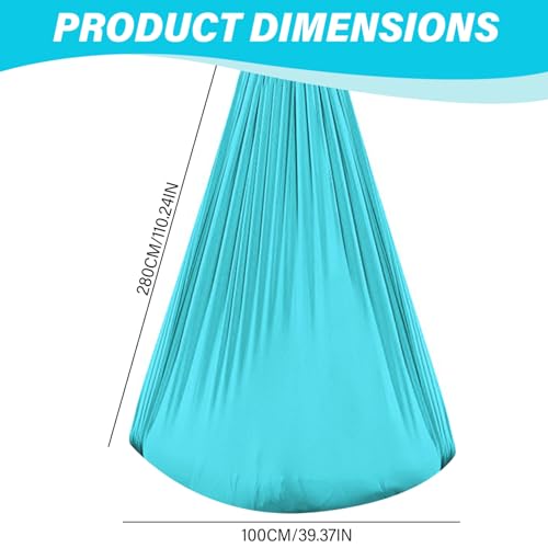 Sensory Swing for Kids, Heavy Duty Sensory Swing with 360° Swivel Hanger Kit, 110x39 Inch Hanging Sky Blue - Thumbnail 7