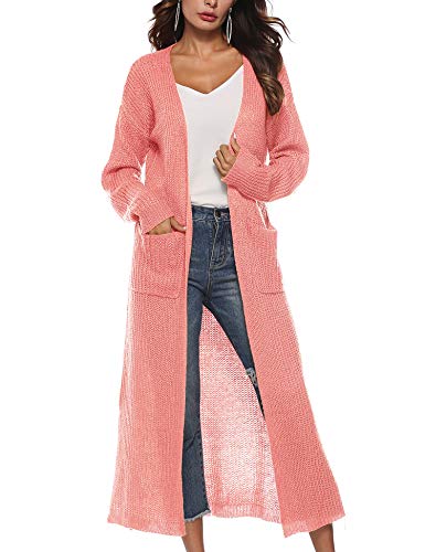 Blaward Autumn Long Sleeve Open Cape Casual Coat for Women Blouse Kimono Jacket Cardigan, Pink, XL