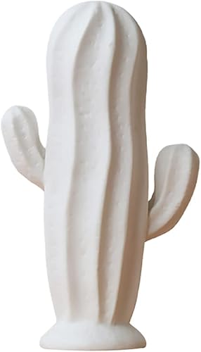 VOSAREA Figura de cactus de cerámica minimalista, estatua de cactus de porcelana, coleccionable, escultura de arte, soporte de joyería, adorno de