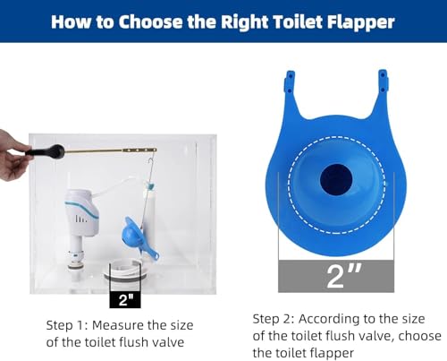 Toilet Flapper Replacement Kit, 2 Inch Toilet Tank Flapper Fit for Kohler American Standard Fluidmaster Toto Gerber, Silicone Stopper Flapper Repair Parts with Toilet Flush Chain, 1Pcs thumbnail 5