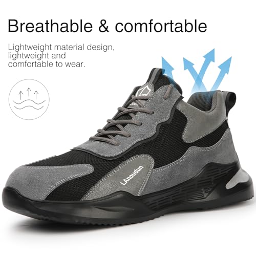 Image of LAoutun Steel Toe Shoes for Men Women Safety Work Shoes Indestructible Steel Toe Sneakers Lightweight Work Shoes Toe Shoes