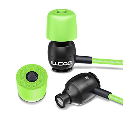 Image of LUDOS Clamor Wired Earbuds in Ear Headphones with Microphone, Earphones with Mic and Volume Control, Memory Foam, Reinforced Cable, Bass Compatible with iPhone, Apple, iPad, Computer, Laptop, PC