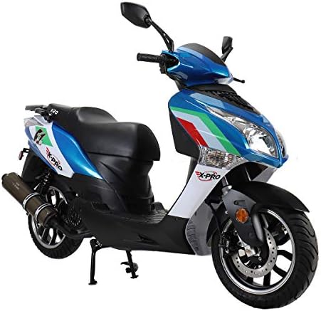 X-PRO 150cc Moped Street Gas Moped 150cc Adult Bike with 13" Aluminum Wheels! (Blue)