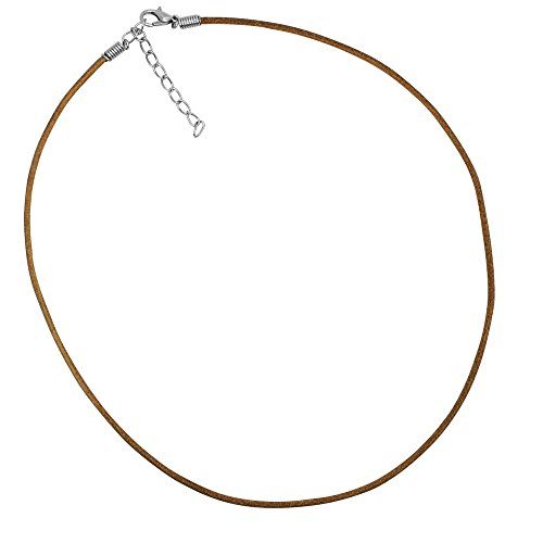 SoulCats® Un Collar de Cuero Genuino 3 Colores de Cuero mosquetón cordón marrón Negro de Cuero Collar, Color: marrón Claro Cover