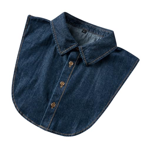 Denim Detachable Collar Faux Dickey Collars for Women Half Shirt Blouse False Collar Decorative Shirt Fake Collars Choker Dickies Shirts for Women