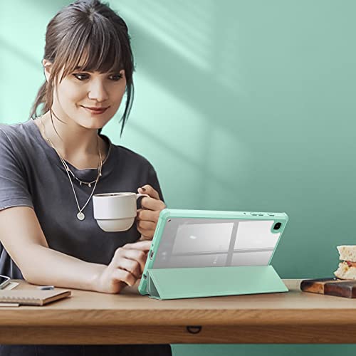 Fintie Hybrid Slim Case For Samsung Galaxy Tab A7 Lite 8.7 Inch 2021 Model (Sm-T220/T225/T227), Shockproof Cover With Clear Transparent Back Shell, Green #TOP7