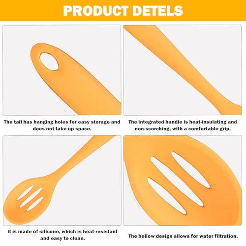 4 Pcs Slotted Spoons For Cooking,Nonstick Mixing Serving Spoons,For Kitchen Cooking Bake Stir Draining Tool,Anti-Slip Handle, Dishwasher Safe.