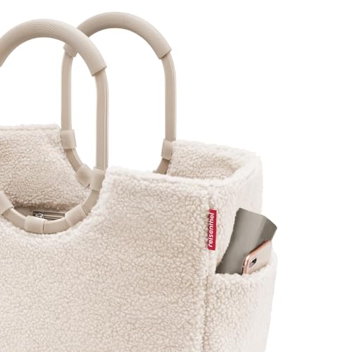 reisenthel loopshopper L teddy sand – Stabile Tasche mit praktischen Fächern aus recycelten PET-Flaschen – Charmantes und wasserabweisendes Design
