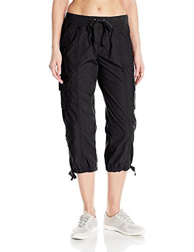 Calvin Klein Women's Plus Size Rib Waistband Crop Convertible Cargo Pant 18