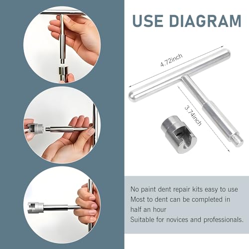 Image of 19 PCS Car Dent Repair Tool, Short T-Handle Puller + Eighteen Specifications of Dent Suction Cup Puller, Detachable Portable Multifunctional Universal for Car Repair Accessory (Blue & Silver)